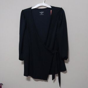 Maternity Wrap Top in Black